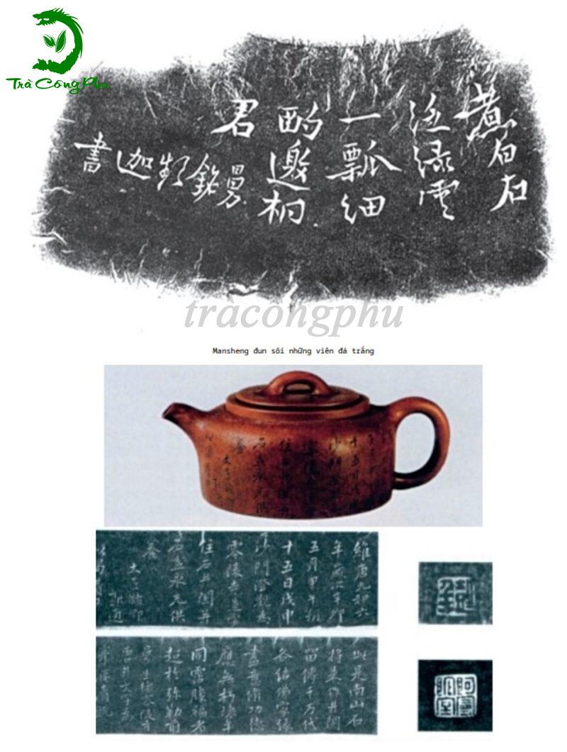 Ấm Tử Sa được khắc thư pháp